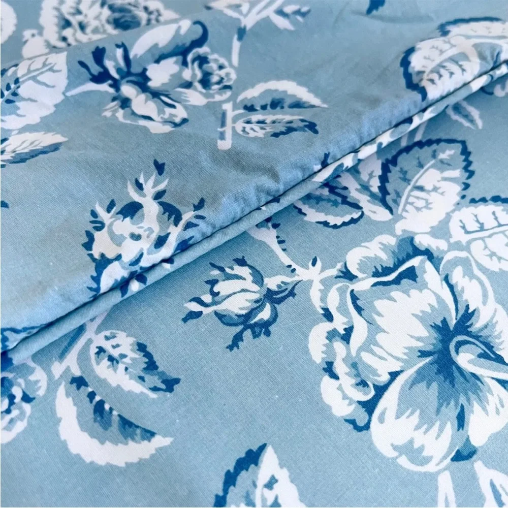 RARE Ralph Lauren Home MEADOWLAND Blue DUVET Cover Floral Rose FULL/QUEEN Cotton